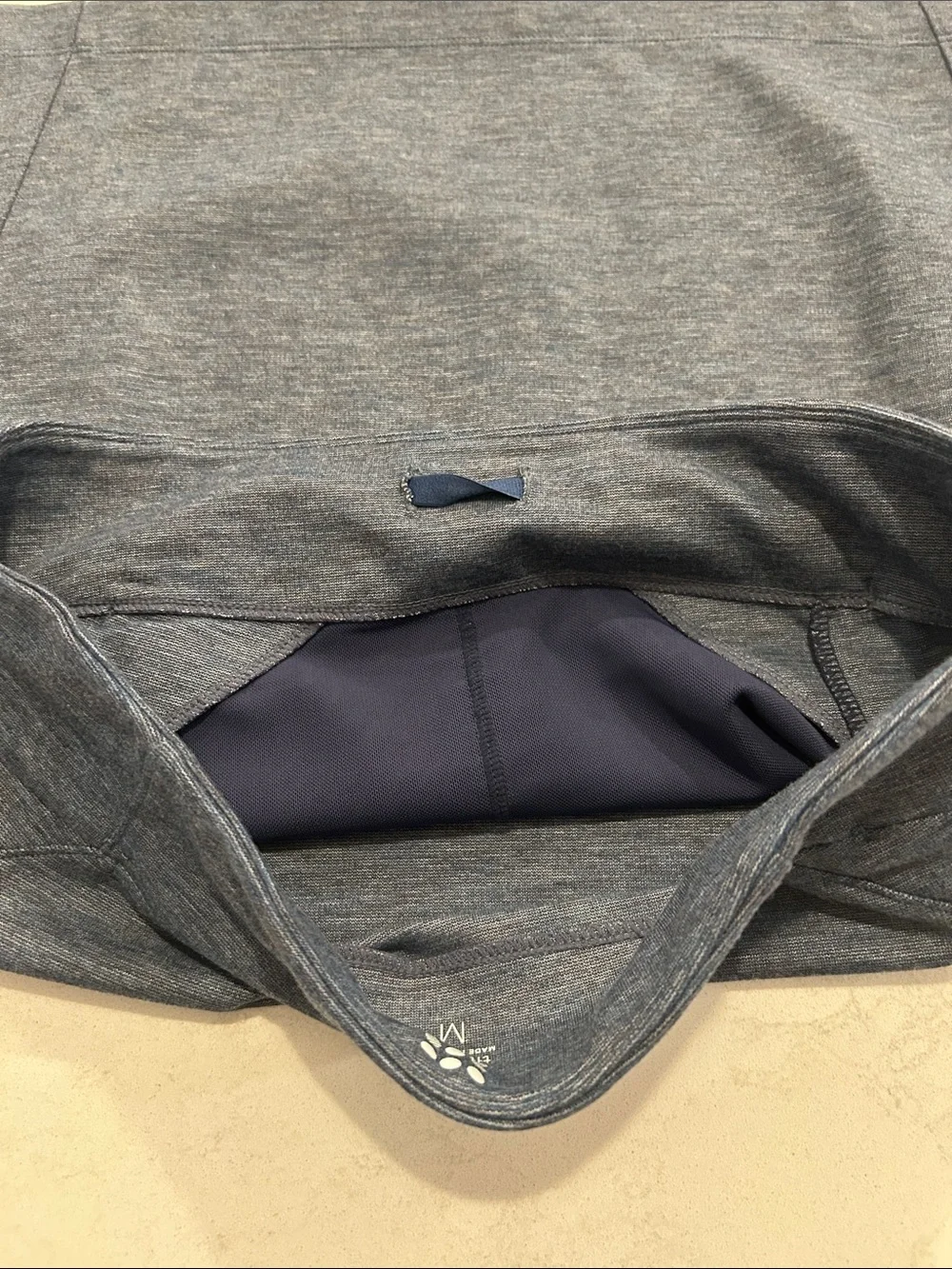 Title Nine‎ Women's Stretch Ponte Mini Skirt in Heather Navy Pickleball Tennis